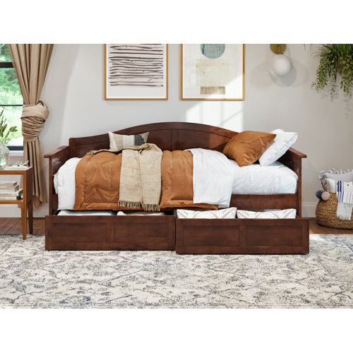 Lark Manor Anakaren Solid Wood Twin Daybed with Storage Drawers Wayfair